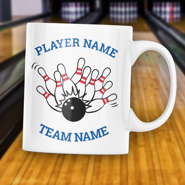 Mug de l'équipe de bowling - Logo de la grève Nom  (Créateur téléchargé)