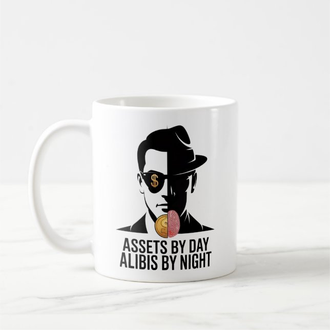 Mug de l'expert-comptable drôle actifs alibis vrai (Gauche)