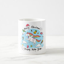 Mug de licorne magique de Noël