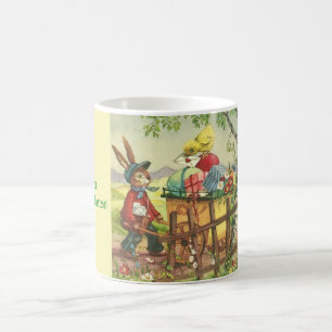 Mug de livraison de lapin de Pâques vintage
