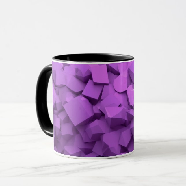 Mug de logo 3D PQExplorer : violet et fuchsia D (Devant gauche)