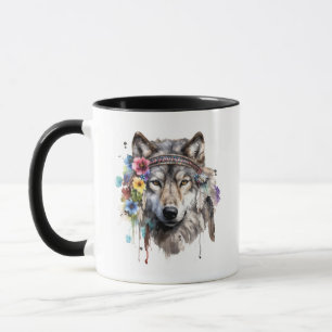 Mug de loup tribal amérindien