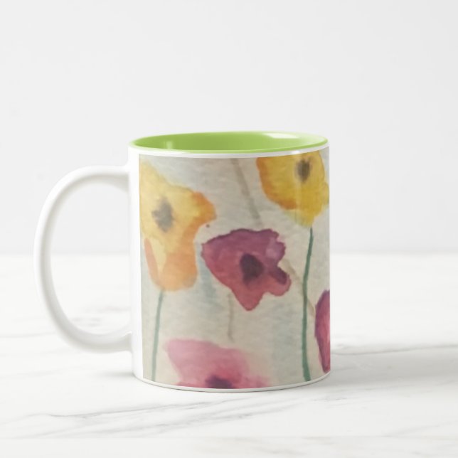Mug de luxe en fleurs colorées (Gauche)