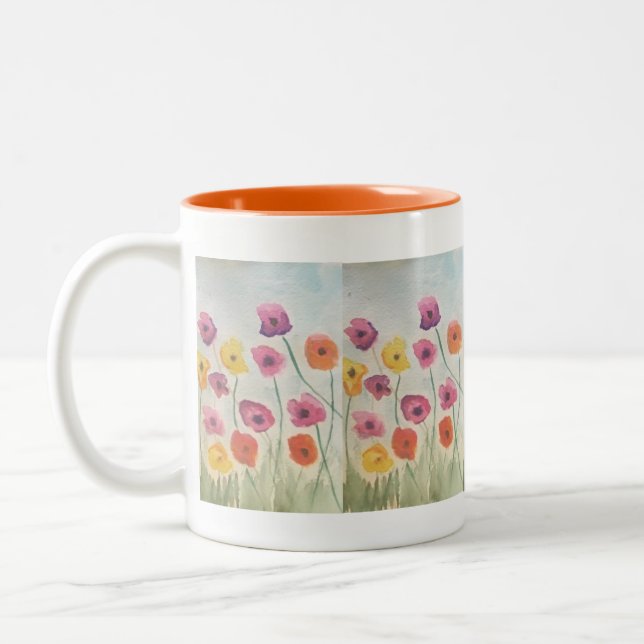 Mug de luxe en fleurs colorées (Gauche)