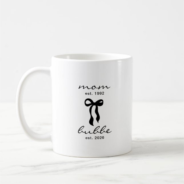 Mug de maman à Bubbe avec un nœud (Gauche)