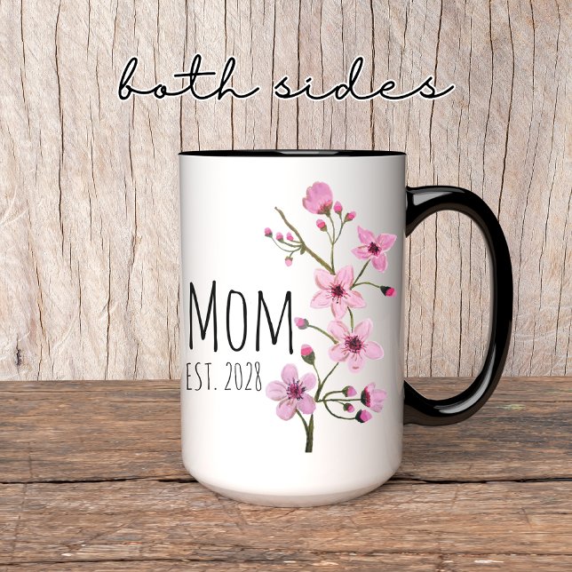 Mug de maman florale personnalisée, Mug de maman f (personalized mom mug, floral mom mug, custom mama mug, botanical coffee cup, mothers day mug,)