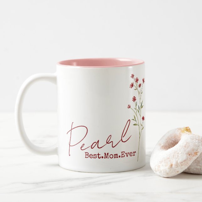Mug de maman personnalisée avec le nom de maman-Me (Avec donut)