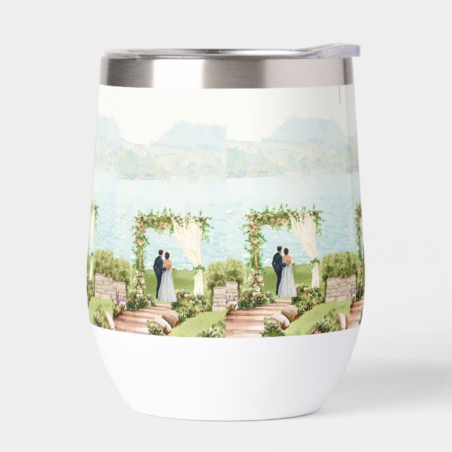 Mug de mariage botanique à l'aquarelle – Cadeau po (Gauche)