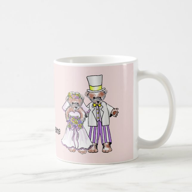 Mug de mariage de la mariée et du marié ours (Droite)