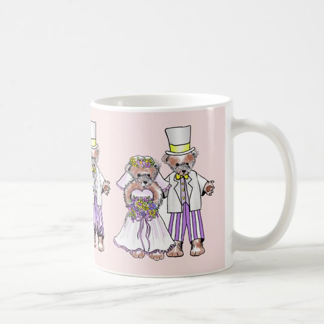 Mug de mariage de la mariée et du marié ours (Droite)
