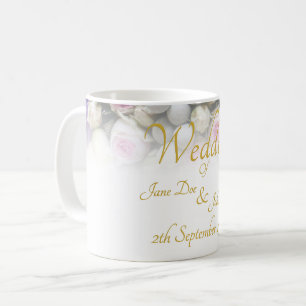 Mug de mariage - Mariée avec un bouquet de mariage