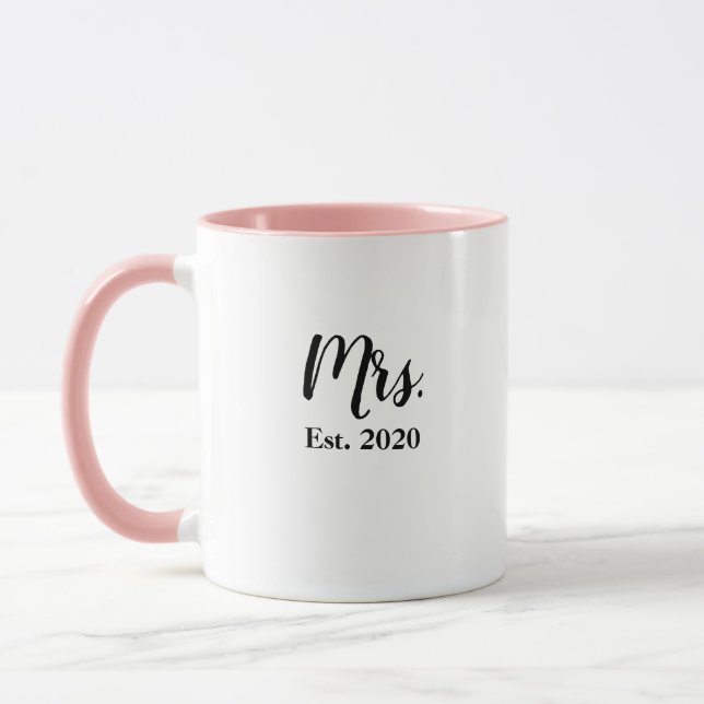 Mug de mariage Mme Bride Établie 2020 (Gauche)