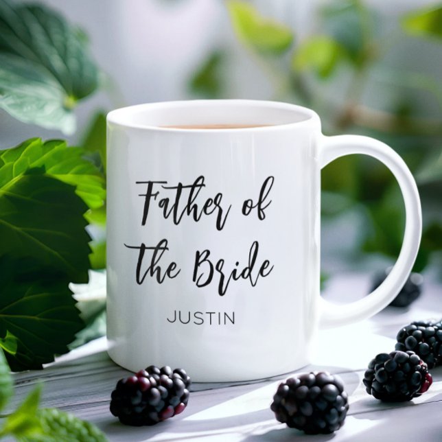 Mug de mariage noir et blanc Father of the Bride (Créateur téléchargé)