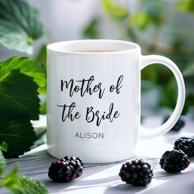 Mug de mariage noir et blanc pour la mère de la ma (Créateur téléchargé)