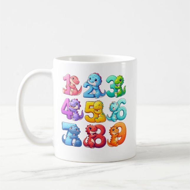 Mug de maths avec des chiffres et des animaux mign (Gauche)