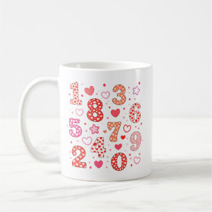 Mug de maths avec des nombres de licorne mignon po