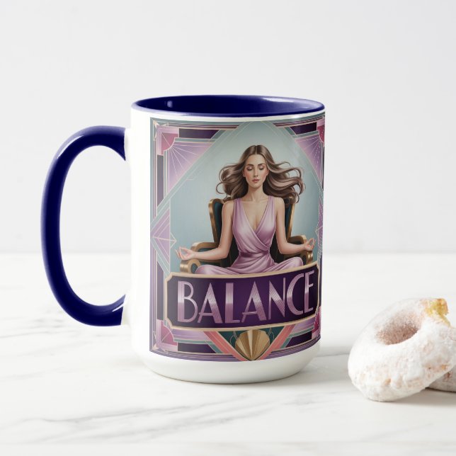 Mug de méditation Équilibre Art Déco (Avec donut)