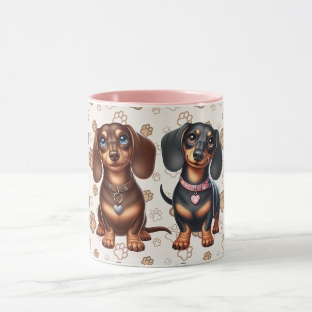 Mug De mignons amis dachshund (Centre)