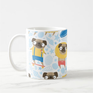 Mug De mignons carlins en vacances. motif avec carlin