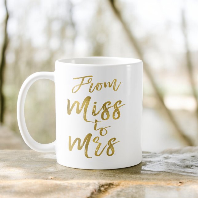 Mug De Miss à Mme Fête des mariées Party Gold Foil (Créateur téléchargé)