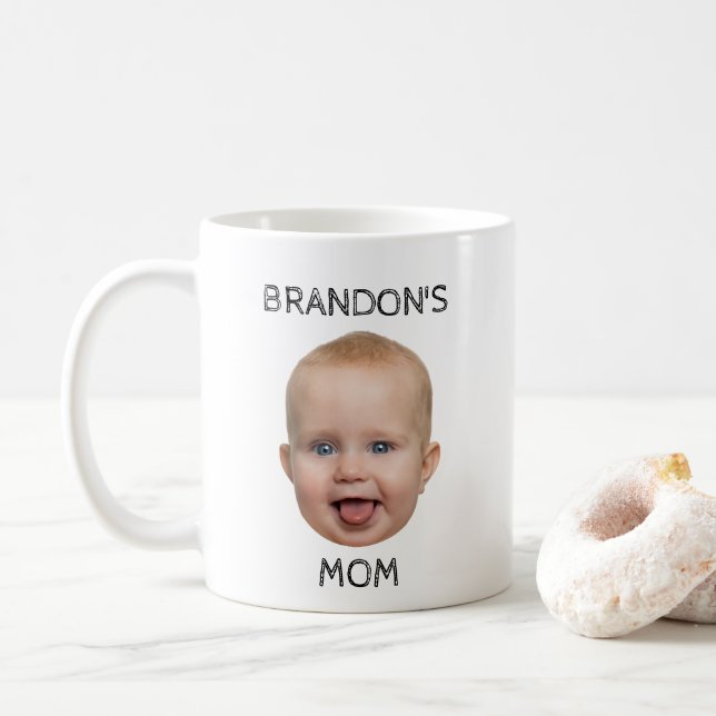 MUG DE MOM AVEC PHOTO DE LA TÊTE DE BÉBÉ (Avec donut)