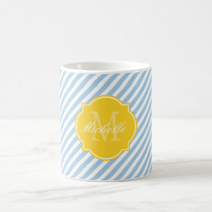 Mug de monogramme bleu Placid
