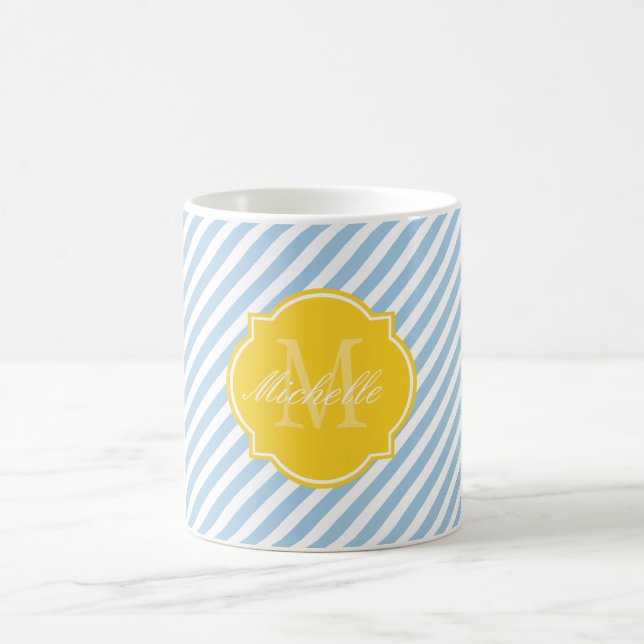Mug de monogramme bleu Placid (Centre)