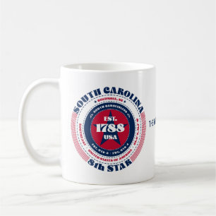 Mug de monogramme circulaire Patriotique de Caroli