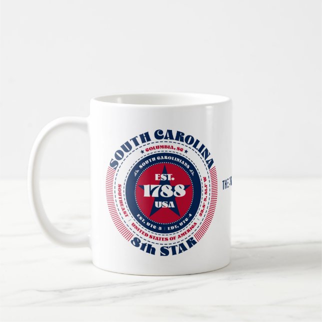 Mug de monogramme circulaire Patriotique de Caroli (Gauche)