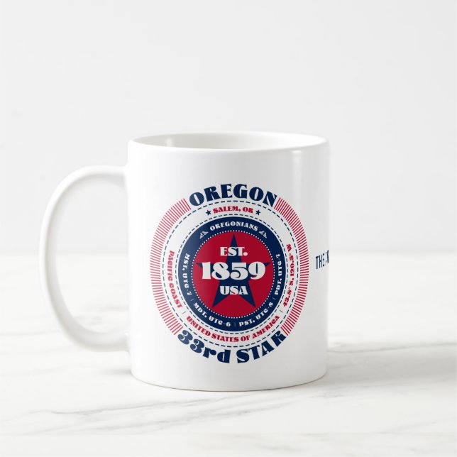 Mug de monogramme circulaire Patriotique Oregon (Gauche)