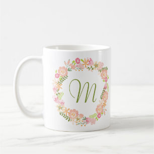 Mug de monogramme de germe botanique