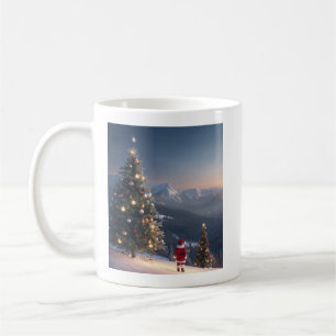 Mug de montagne de neige du Père Noël   Arbre de N