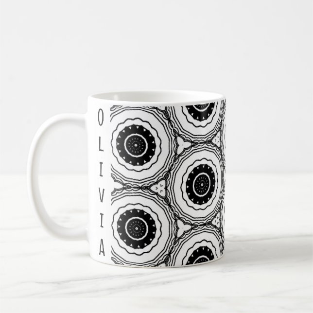 Mug de Motif du Cercle Abstrait noir blanc (Gauche)