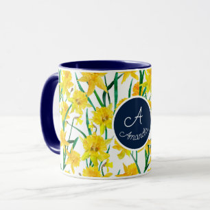 Mug de Motif jonquille personnalisée