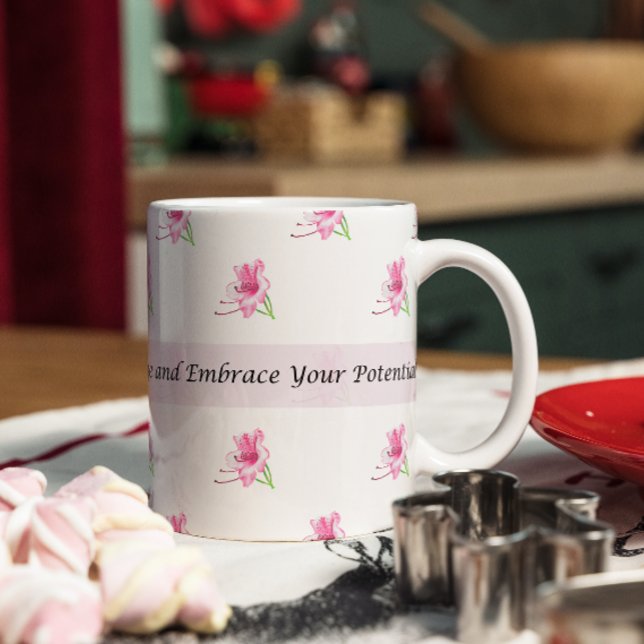 Mug de motivation rose floral (Créateur téléchargé)