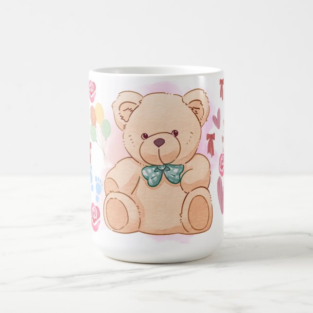 Mug de Naissance Ourson & Cœurs Mignon (Centre)