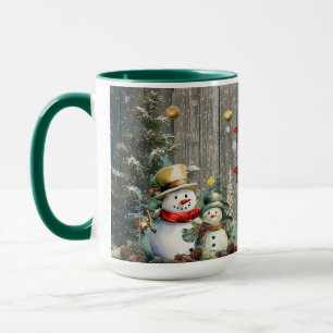 Mug de neige joyeux et lumineux