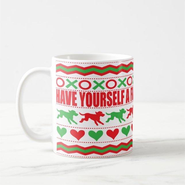 Mug de Noël 11 oz. "Meilleure Mug de Noël de chien (Gauche)