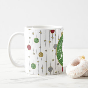 Mug de Noël 11 oz. "Ornements et étoiles"