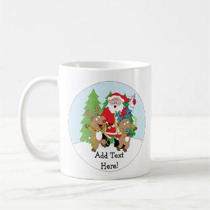 Mug de Noël 11 oz. Père Noël Reindeer personnalise