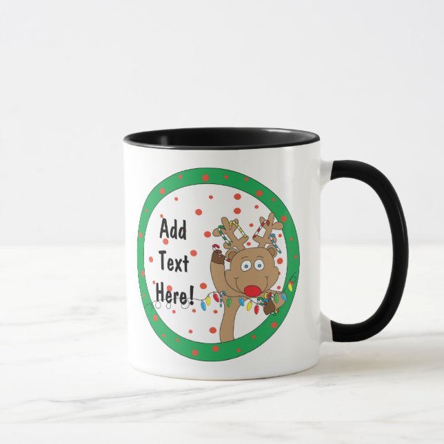 Mug de Noël 11 oz. Reindeer Personnaliser (Droite)