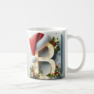 Mug de Noël à initiale B – Dessin de lettre festiv