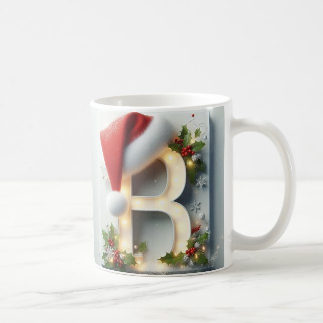Mug de Noël à initiale B – Dessin de lettre festiv (Droite)