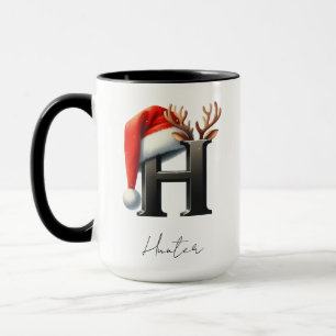 Mug de Noël avec la lettre H Tasse personnalisée