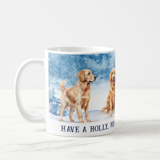 Mug de Noël avec Labrador Retriever doré dans la n (Gauche)