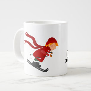 Mug de Noël avec l'art du ski pour enfants