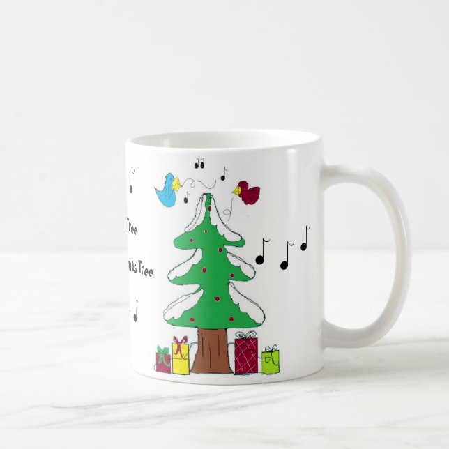 Mug de Noël avec oiseaux et notes de musique (Droite)