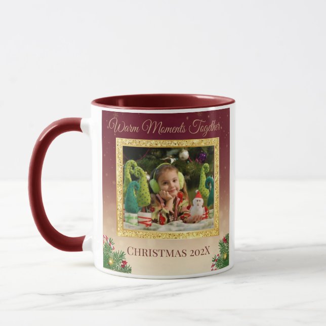 Mug de Noël avec photo personnalisée (Gauche)