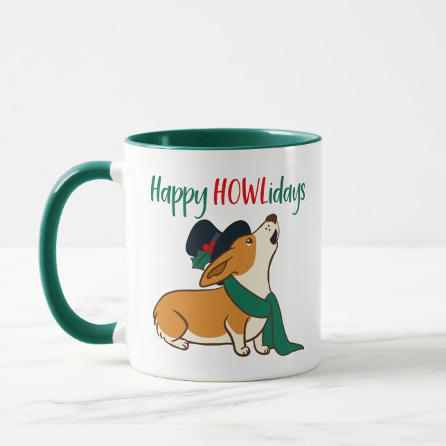 Mug de Noël avec un Corgi qui chante (Gauche)