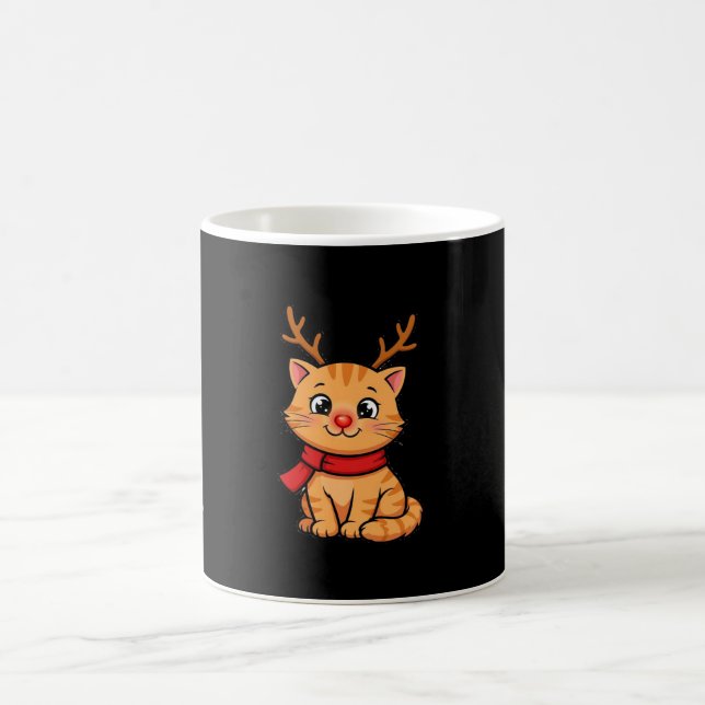 Mug de Noël avec un mignon chaton renne (Centre)